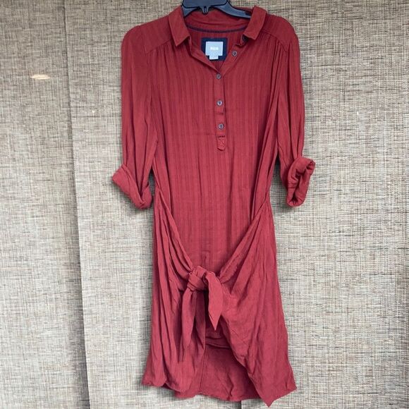 Maeve tie front dress color brick - Picture 1 of 5